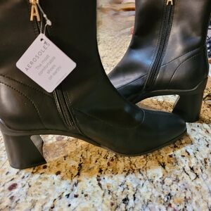 AEROSOLES Black Heeled Boots for Women